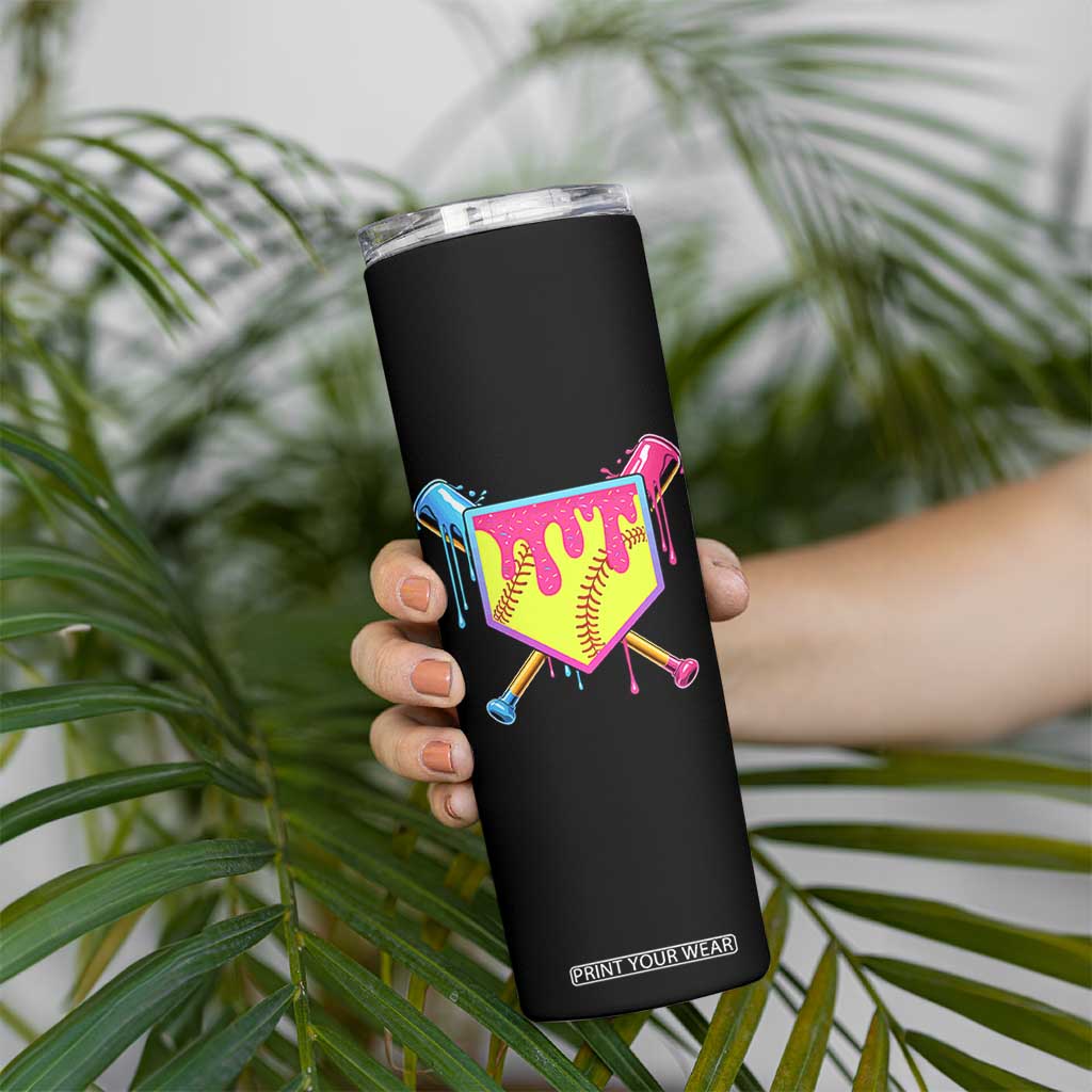 Softball Drip Skinny Tumbler Ice Cream Drip Youth Girls Softball Sport TS10 Print Your Wear
