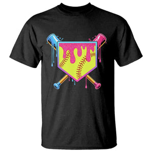 Softball Drip T Shirt Ice Cream Drip Youth Girls Softball Sport TS10 Black Print Your Wear