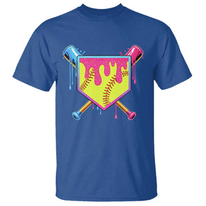 Softball Drip T Shirt Ice Cream Drip Youth Girls Softball Sport TS10 Royal Blue Print Your Wear