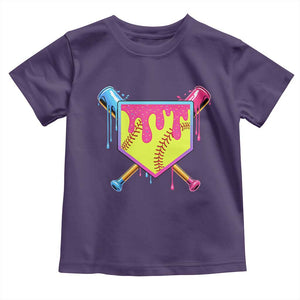 Softball Drip Toddler T Shirt Ice Cream Drip Youth Girls Softball Sport TS10 Purple Print Your Wear