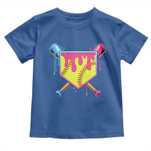 Softball Drip Toddler T Shirt Ice Cream Drip Youth Girls Softball Sport TS10 Royal Blue Print Your Wear