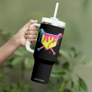Softball Drip Tumbler With Handle Ice Cream Drip Youth Girls Softball Sport TS10 Print Your Wear