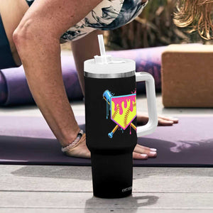 Softball Drip Tumbler With Handle Ice Cream Drip Youth Girls Softball Sport TS10 Print Your Wear