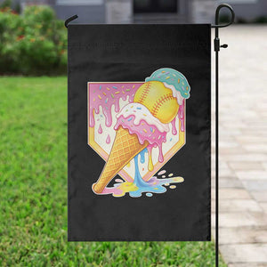 Softball Drip Garden Flag Cute Softball Girls Ice Cream Drip Game Day TS10 Print Your Wear