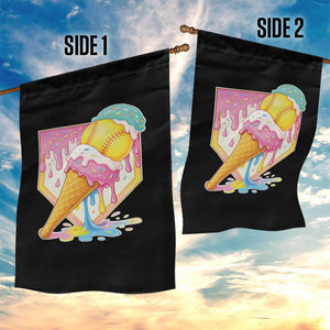 Softball Drip Garden Flag Cute Softball Girls Ice Cream Drip Game Day TS10 Print Your Wear