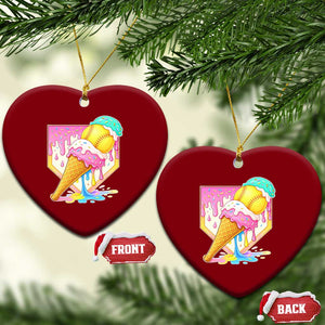 Softball Drip Ceramic Ornament Cute Softball Girls Ice Cream Drip Game Day TS10 Print Your Wear