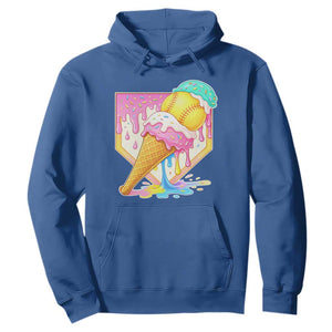 Softball Drip Hoodie Cute Softball Girls Ice Cream Drip Game Day TS10 Royal Blue Print Your Wear
