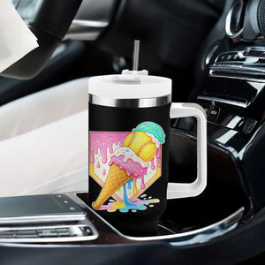 Softball Drip Tumbler With Handle Cute Softball Girls Ice Cream Drip Game Day TS10 Print Your Wear