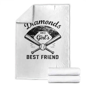 Softball Mom Gift Throw Blanket Diamonds Are A Girls Best Friend TS10 White Print Your Wear
