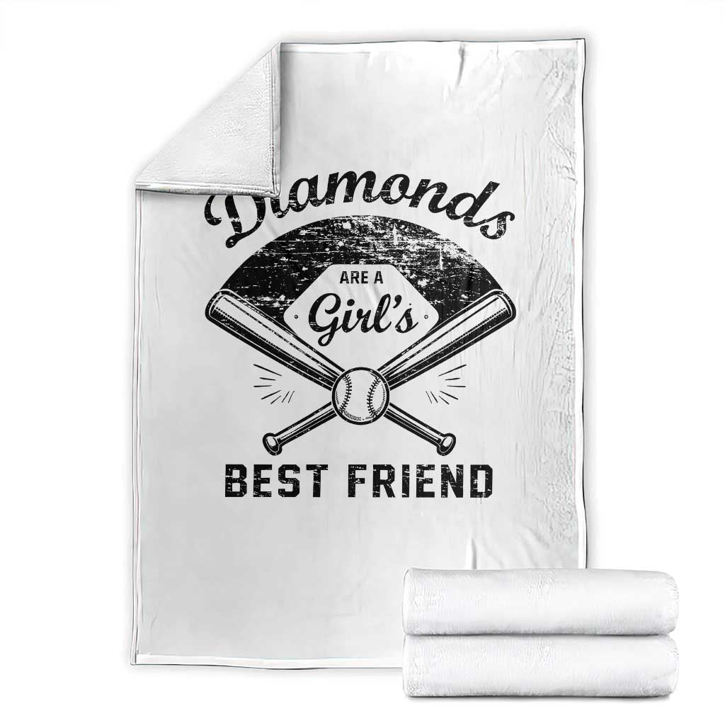 Softball Mom Gift Throw Blanket Diamonds Are A Girls Best Friend TS10 White Print Your Wear