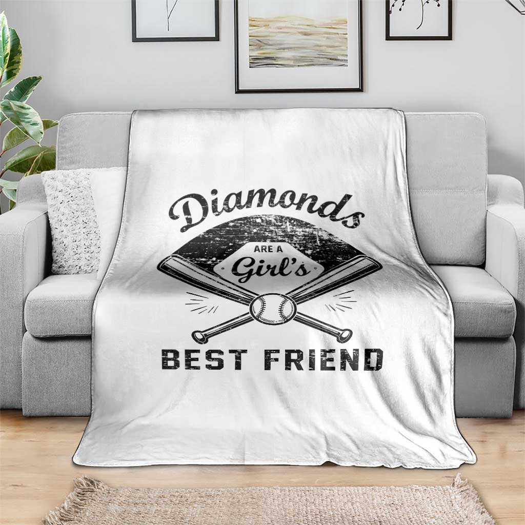 Softball Mom Gift Throw Blanket Diamonds Are A Girls Best Friend TS10 Print Your Wear