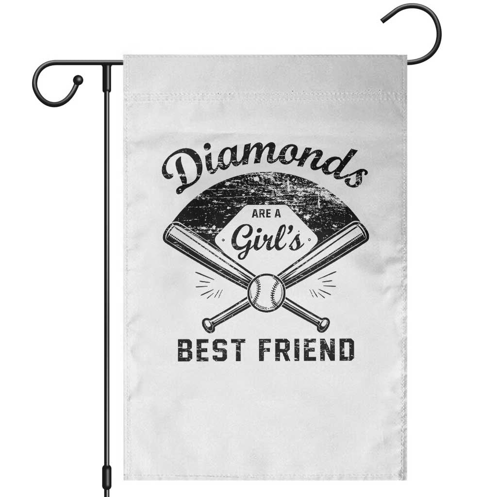 Softball Mom Gift Garden Flag Diamonds Are A Girls Best Friend TS10 White Print Your Wear