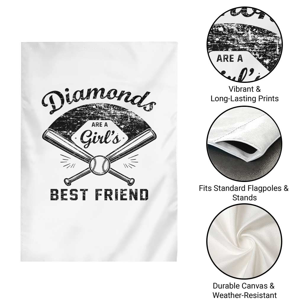 Softball Mom Gift Garden Flag Diamonds Are A Girls Best Friend TS10 Print Your Wear