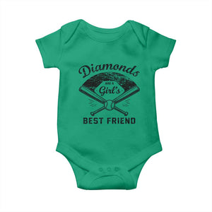 Softball Mom Gift Baby Onesie Diamonds Are A Girls Best Friend TS10 Irish Green Print Your Wear