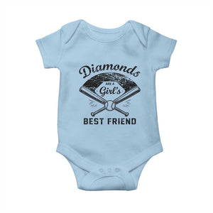 Softball Mom Gift Baby Onesie Diamonds Are A Girls Best Friend TS10 Light Blue Print Your Wear