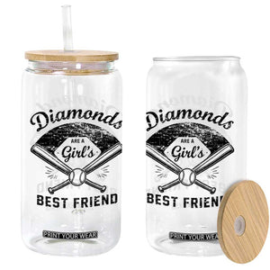 Softball Mom Gift Glass Can Diamonds Are A Girls Best Friend TS10 Print Your Wear