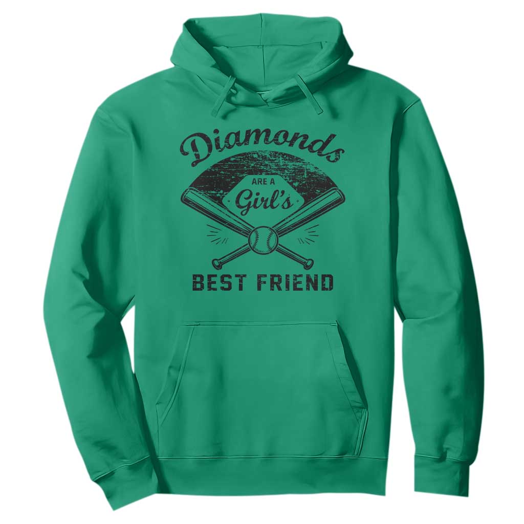 Softball Mom Gift Hoodie Diamonds Are A Girls Best Friend TS10 Irish Green Print Your Wear