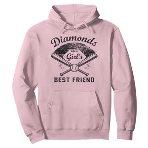 Softball Mom Gift Hoodie Diamonds Are A Girls Best Friend TS10 Light Pink Print Your Wear
