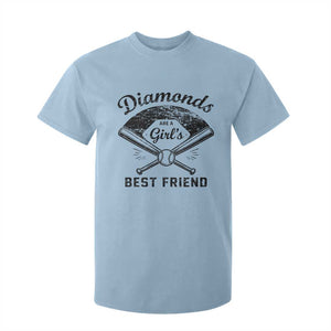 Softball Mom Gift T Shirt For Kid Diamonds Are A Girls Best Friend TS10 Light Blue Print Your Wear