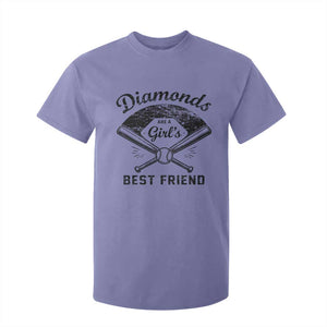 Softball Mom Gift T Shirt For Kid Diamonds Are A Girls Best Friend TS10 Violet Print Your Wear