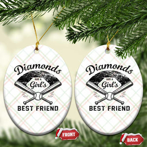 Softball Mom Gift Ceramic Ornament Diamonds Are A Girls Best Friend TS10 Print Your Wear