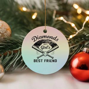Softball Mom Gift Ceramic Ornament Diamonds Are A Girls Best Friend TS10 1pc Pastel Print Your Wear