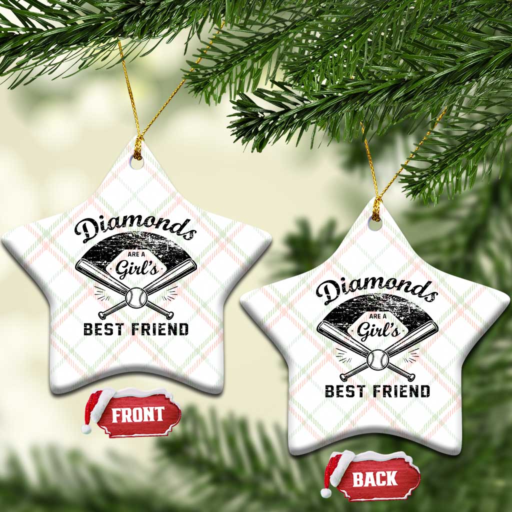 Softball Mom Gift Ceramic Ornament Diamonds Are A Girls Best Friend TS10 Print Your Wear