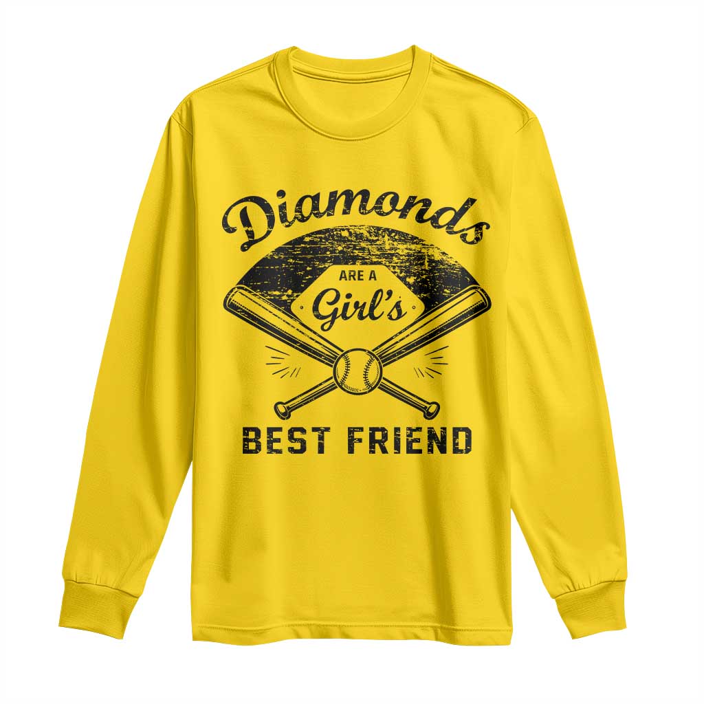 Softball Mom Gift Long Sleeve Shirt Diamonds Are A Girls Best Friend TS10 Daisy Print Your Wear