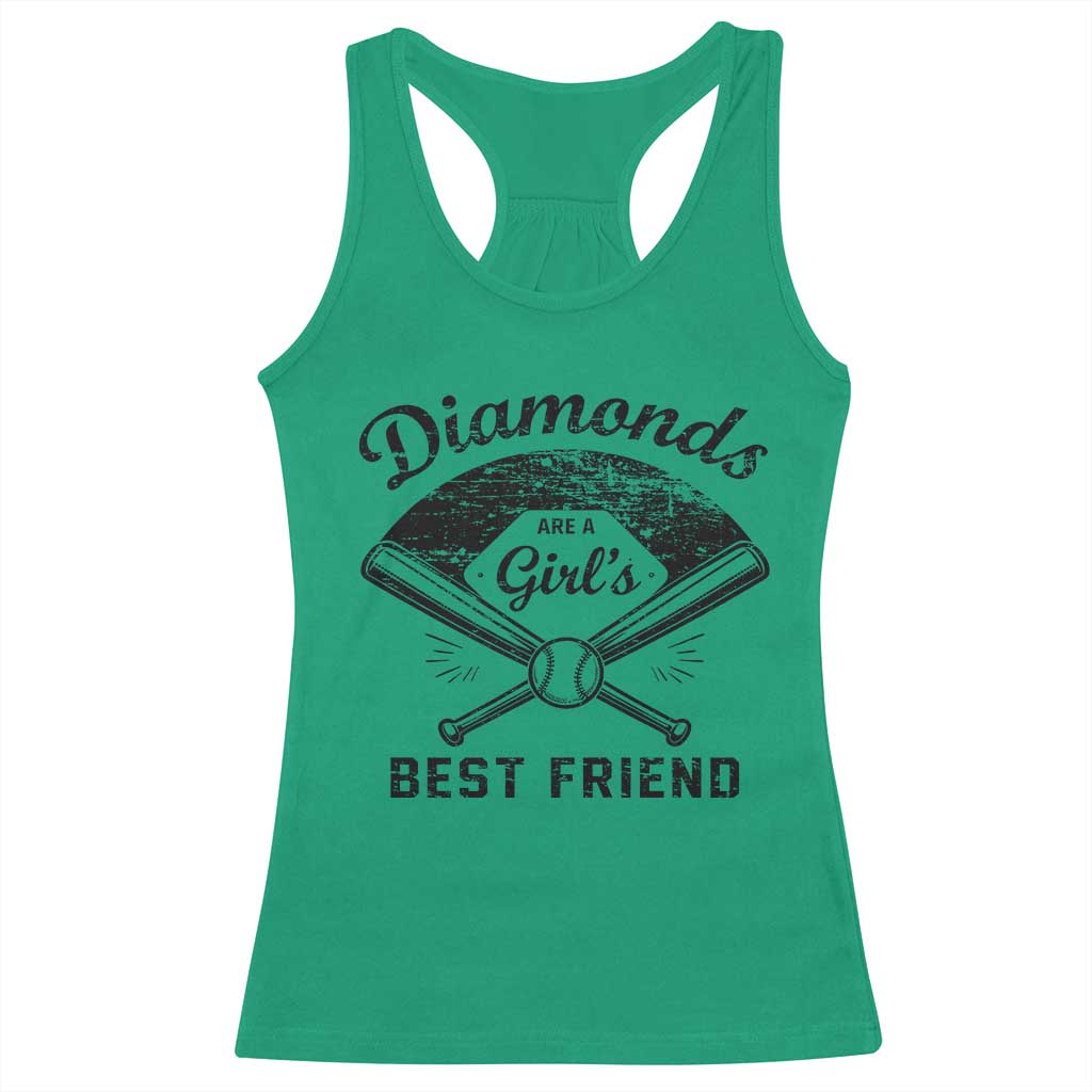 Softball Mom Gift Racerback Tank Top Diamonds Are A Girls Best Friend TS10 Irish Green Print Your Wear