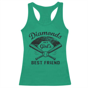 Softball Mom Gift Racerback Tank Top Diamonds Are A Girls Best Friend TS10 Irish Green Print Your Wear