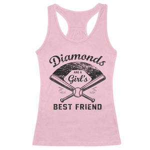Softball Mom Gift Racerback Tank Top Diamonds Are A Girls Best Friend TS10 Light Pink Print Your Wear