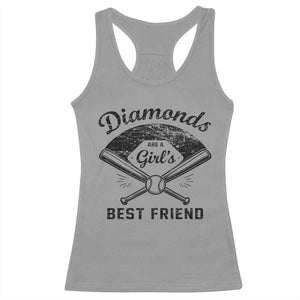 Softball Mom Gift Racerback Tank Top Diamonds Are A Girls Best Friend TS10 Sport Gray Print Your Wear