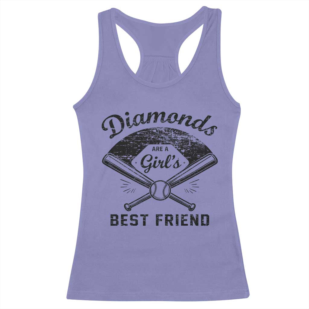 Softball Mom Gift Racerback Tank Top Diamonds Are A Girls Best Friend TS10 Violet Print Your Wear