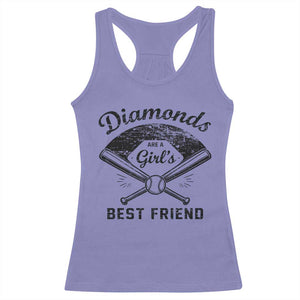 Softball Mom Gift Racerback Tank Top Diamonds Are A Girls Best Friend TS10 Violet Print Your Wear