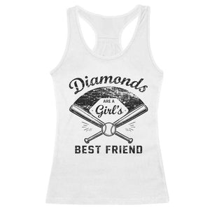 Softball Mom Gift Racerback Tank Top Diamonds Are A Girls Best Friend TS10 White Print Your Wear
