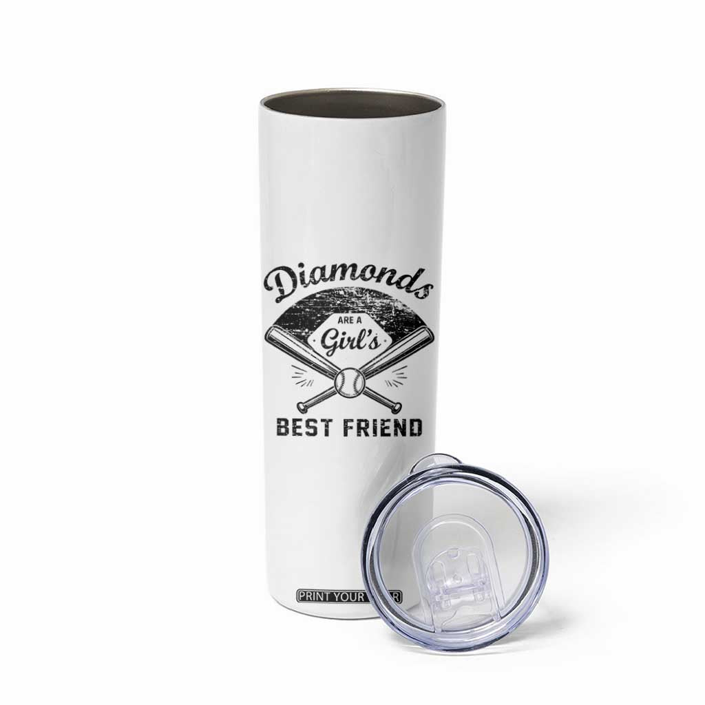 Softball Mom Gift Skinny Tumbler Diamonds Are A Girls Best Friend TS10 Print Your Wear