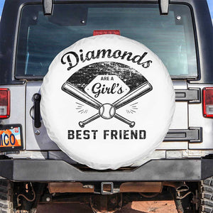 Softball Mom Gift Spare Tire Cover Diamonds Are A Girls Best Friend TS10 No hole White Print Your Wear