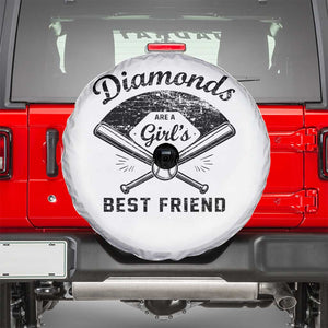 Softball Mom Gift Spare Tire Cover Diamonds Are A Girls Best Friend TS10 White Print Your Wear