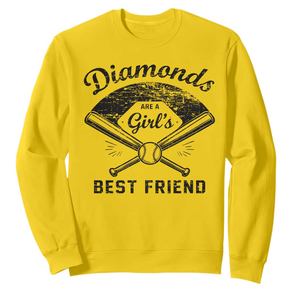 Softball Mom Gift Sweatshirt Diamonds Are A Girls Best Friend TS10 Daisy Print Your Wear