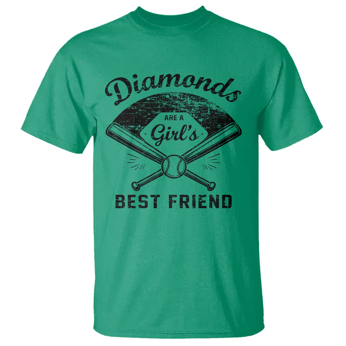 Softball Mom Gift T Shirt Diamonds Are A Girls Best Friend TS10 Irish Green Print Your Wear