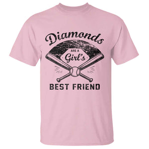 Softball Mom Gift T Shirt Diamonds Are A Girls Best Friend TS10 Light Pink Print Your Wear