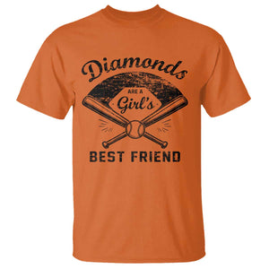 Softball Mom Gift T Shirt Diamonds Are A Girls Best Friend TS10 Orange Print Your Wear