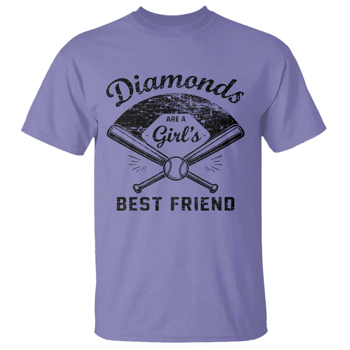 Softball Mom Gift T Shirt Diamonds Are A Girls Best Friend TS10 Violet Print Your Wear