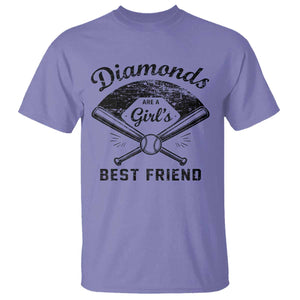 Softball Mom Gift T Shirt Diamonds Are A Girls Best Friend TS10 Violet Print Your Wear