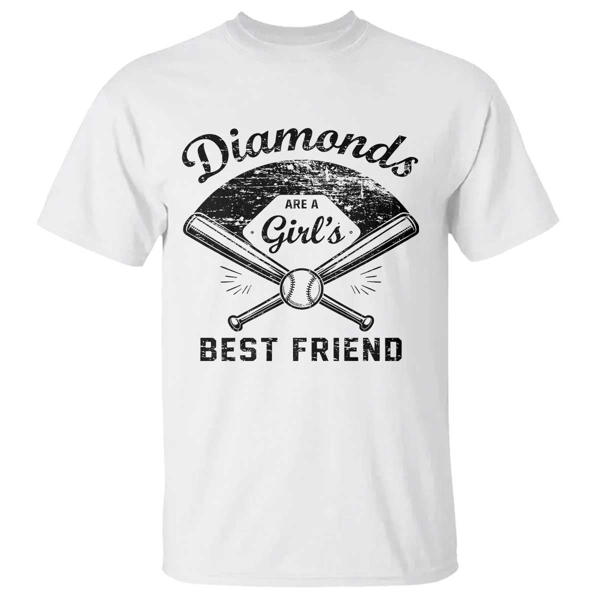 Softball Mom Gift T Shirt Diamonds Are A Girls Best Friend TS10 White Print Your Wear
