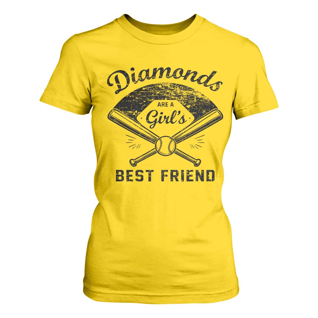 Softball Mom Gift T Shirt For Women Diamonds Are A Girls Best Friend TS10 Daisy Print Your Wear