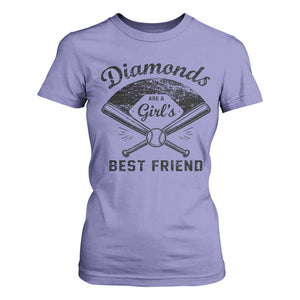 Softball Mom Gift T Shirt For Women Diamonds Are A Girls Best Friend TS10 Violet Print Your Wear