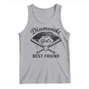 Softball Mom Gift Tank Top Diamonds Are A Girls Best Friend TS10 Athletic Heather Print Your Wear