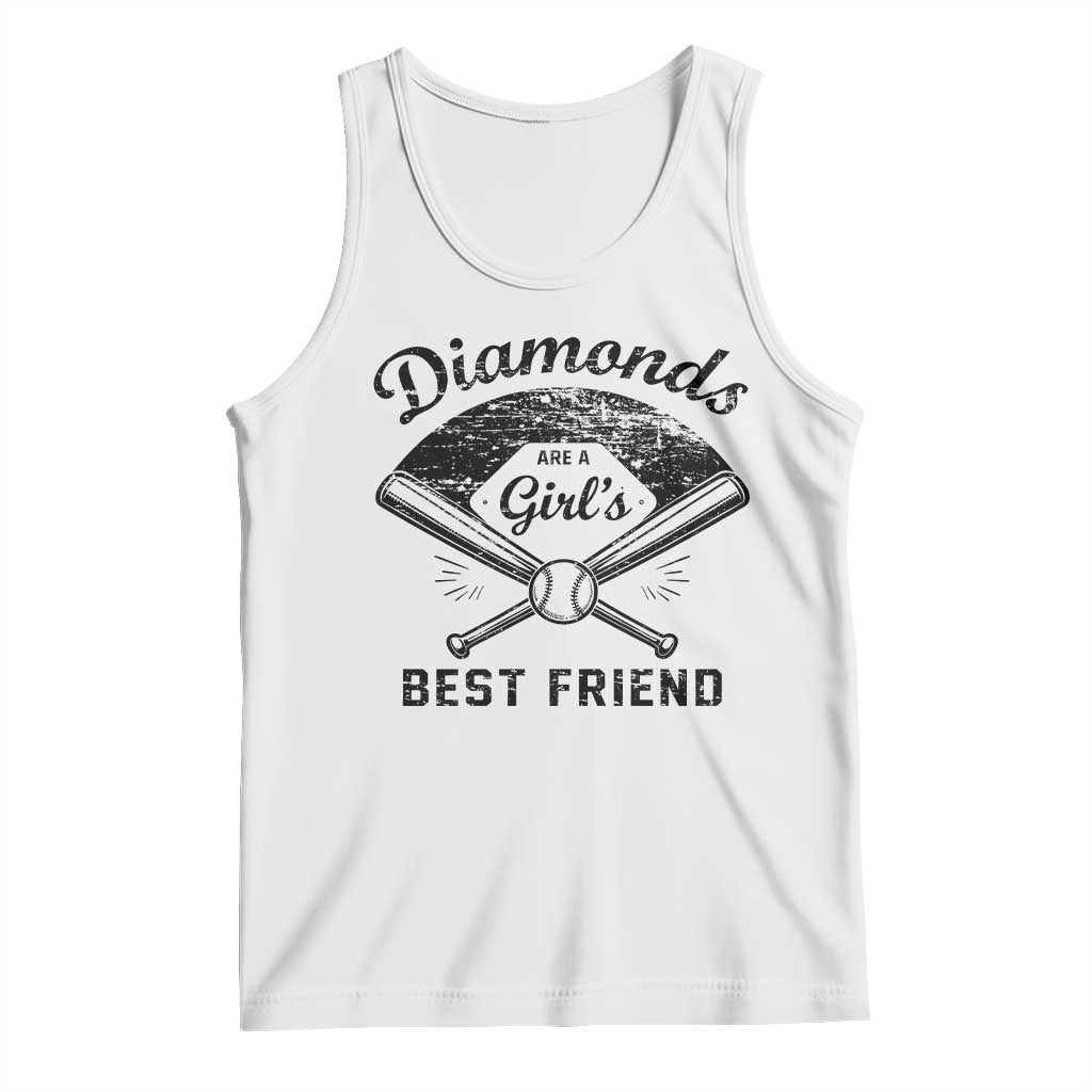 Softball Mom Gift Tank Top Diamonds Are A Girls Best Friend TS10 White Print Your Wear