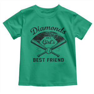 Softball Mom Gift Toddler T Shirt Diamonds Are A Girls Best Friend TS10 Irish Green Print Your Wear